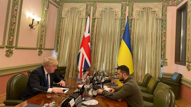 Premierul Marii Britanii, Boris Johnson a venit la Kiev