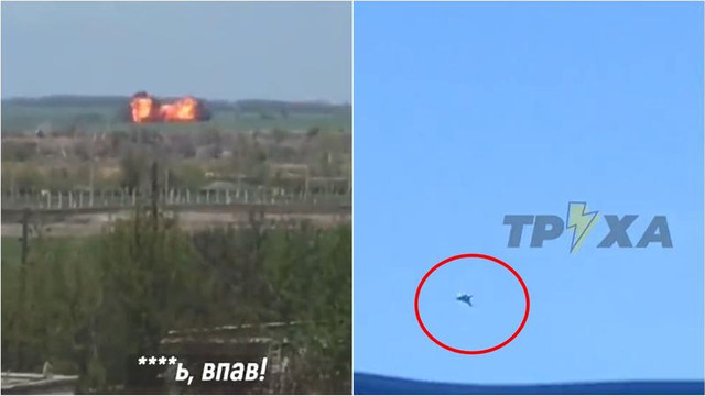 VIDEO Rusia ar mai fi pierdut un avion de luptă modern în Ucraina. Imagini când un Su-34 e doborât și se prăbușește necontrolat
