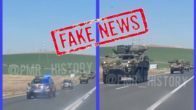 Știre falsă despre un convoi de vehicule militare americane care s-ar deplasa din România spre Ucraina. Ministerul Apărării Naționale din România face precizări
