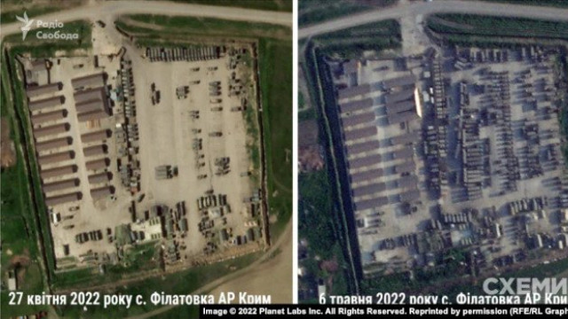 Imagini din satelit - Rusia concentrează sisteme de rachete în nordul Crimeii
