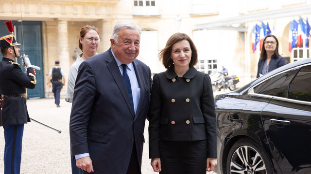 Maia Sandu a avut întrevedere la Paris cu Președintele Camerei Superioare a legislativului francez, Gérard Larcher