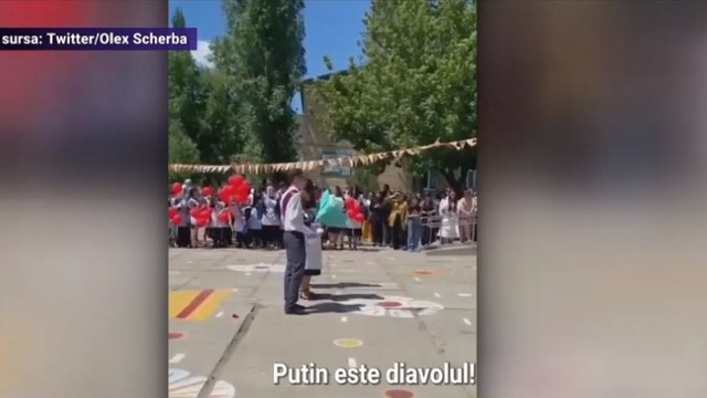 VIDEO | O elevă din Rusia a strigat în timpul unei festivități de la școală: „Libertate pentru Ucraina”