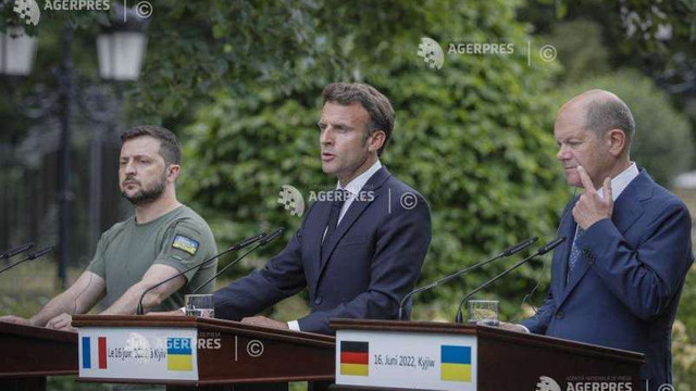 Zelenski cere arme, Macron anunță încă 6 obuziere pentru Ucraina și Scholz promite continuarea ajutorului