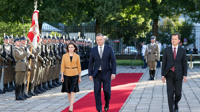 Președinta Maia Sandu efectuează o vizită oficială în Polonia
