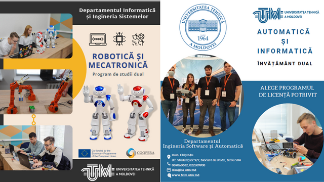 Premieră la UTM: Studii duale la programele de licență „Automatică și informatică” și „Robotică și mecatronică”