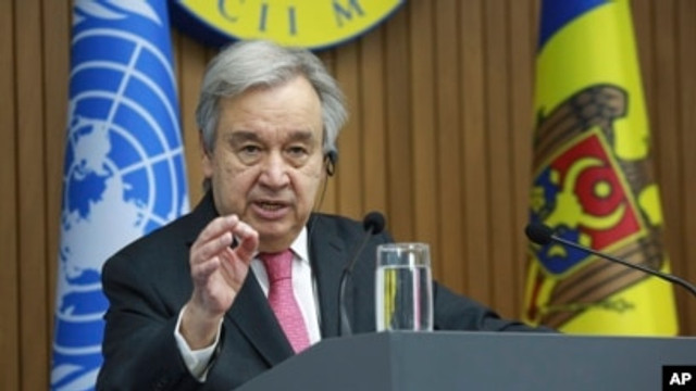 Secretarul general al ONU, Antonio Guterres, se află într-o vizită neplanificată la Chișinău
