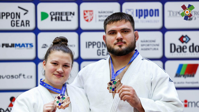 Alin Bagrin și Oxana Diacenco au urcat pe podium la Europenele de tineret la judo
