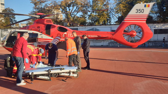 Intervenție SMURD Iași. Un pacient a fost transportat cu elicopterul de la Șoldănești la Chișinău