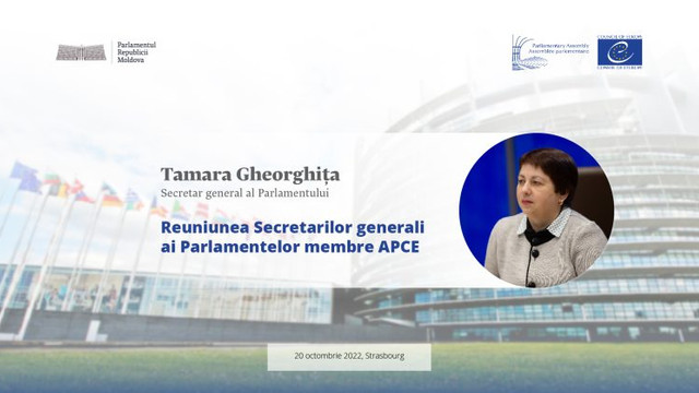 Secretarul general al Parlamentului, Tamara Gheorghița, va participa la Reuniunea Secretarilor generali ai Parlamentelor membre APCE