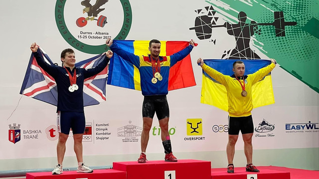 Halterofilul Marin Robu a devenit triplu campion european, la competiția U23 derulată în Albania
