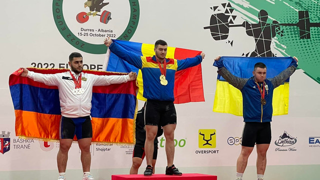 Halterofilul Tudor Bratu a cucerit trei medalii de aur la Campionatele Europene de haltere pentru juniori și tineret (U23) de la Durres, Albania