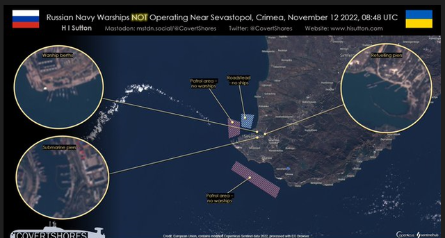 Navele Flotei Mării Negre a Federației Ruse aproape nu mai părăsesc golful Sevastopol după atacul din octombrie