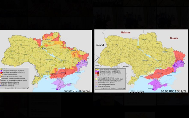 Cea mai nouă hartă a războiului arată că ucrainenii și-au recuperat 50% din teritoriul ocupat de ruși
