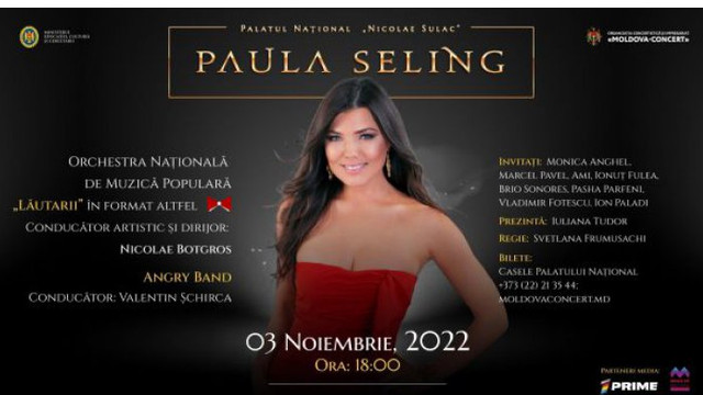 Cântăreața română Paula Seling va prezenta un concert la Chișinău
