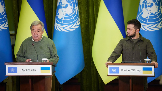 Volodimir Zelenski l-a asigurat pe Antonio Guterres că Ucraina este hotărâtă „să rămână un garant al securității alimentare globale”