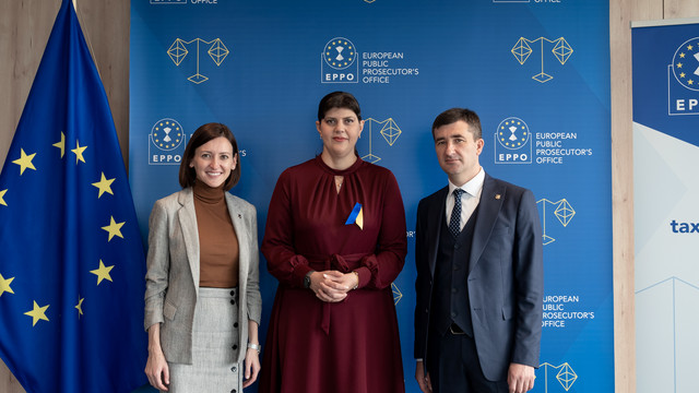 Ion Munteanu și Veronica Dragalin se află într-o vizită de lucru la Luxemburg unde s-au întâlnit cu șefa Parchetului European, Laura Codruța Kövesi