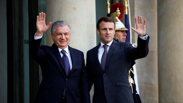 Franța: Președintele Macron l-a primit pe omologul uzbec Mirzioiev