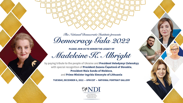 Maia Sandu, Volodymir Zelensky, Zuzana Čaputová și Ingrida Simonyte au primit premiul „Madeleine K. Albright” acordat de Institutul Național pentru Democrație din Statele Unite