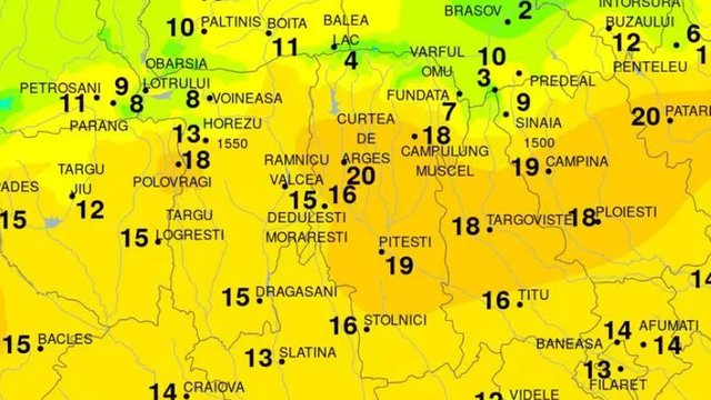 Încă o zi cu temperaturi excepțional de mari în România. Unde au fost 20 de grade