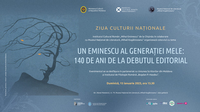 Colocviul „Un Eminescu al generației mele: 140 de ani de la debutul editorial”, va avea loc la Chișinău