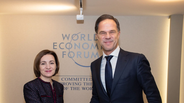 Maia Sandu a discutat cu premierul Regatului Țărilor de Jos, la Davos
