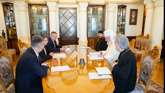 Părintele Patriarh Daniel a primit vizita Președintelui Parlamentului Republicii Moldova, Igor Grosu