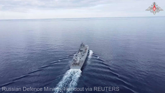 Fregata rusă „Admiral Gorshkov'' a simulat trageri cu rachete hipersonice în Oceanul Atlantic