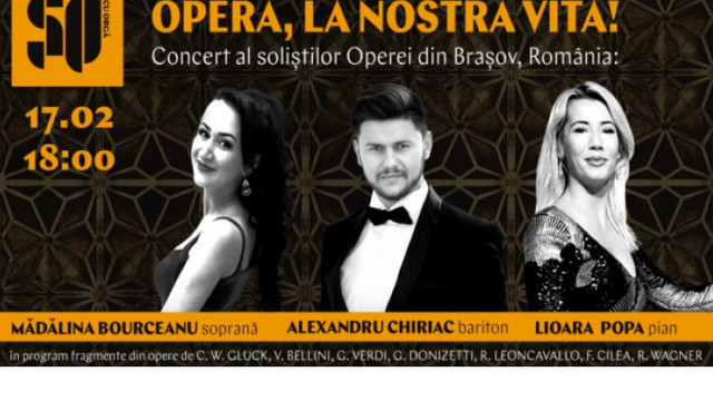Un concert al soliștilor Operei din Brașov va avea loc la Sala cu Orgă