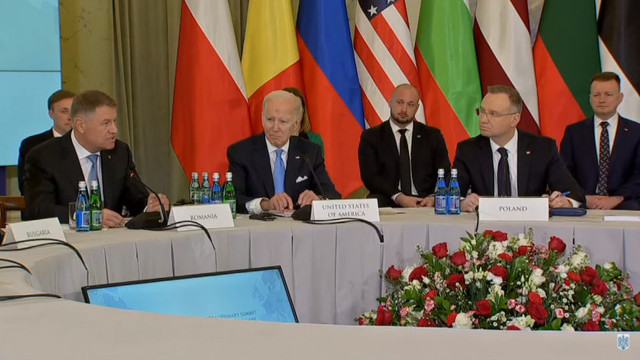 VIDEO | Klaus ​Iohannis, la masă cu Joe Biden la summitul B9 de la Varșovia. „Sunteți în prima linie, știți cel mai bine care este miza acestui conflict” 