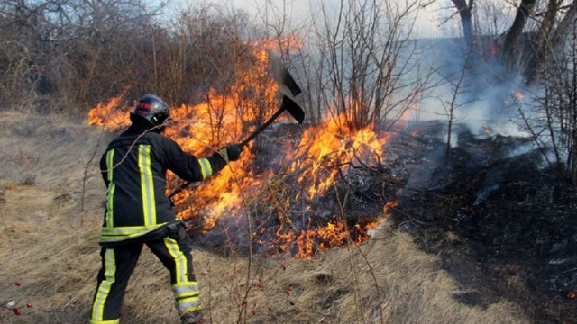 Pompierii au lichidat un incendiu de vegetație pe o stradă din municipiul Chișinău