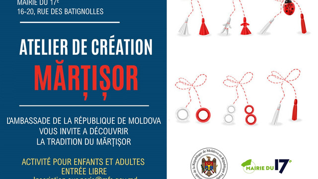 Atelier de confecționare a mărțișoarelor, organizat la Paris de Ambasada Republicii Moldova în Franța
