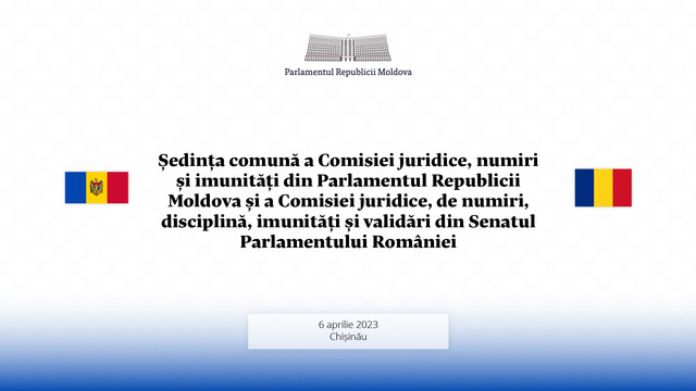 Ședință comună a comisiilor juridice din Parlamentul Rep. Moldova și din Senatul României