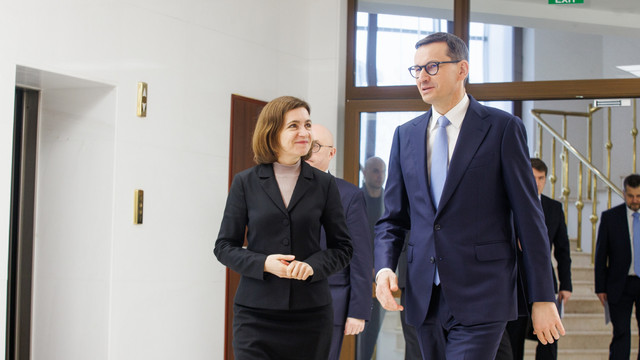 Maia Sandu, întrevedere cu premierul polonez Mateusz Morawiecki: „Polonia susține pe deplin aspirațiile europene ale Republicii Moldova”