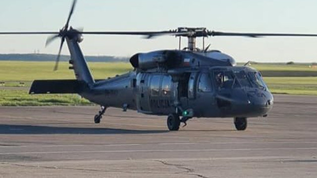 În cadrul antrenamentelor moldo-poloneze ale poliției, capitala este survolată de elicopterul Black Hawk