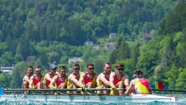Medalie de argint pentru România la Campionatul European de canotaj din Slovenia: Echipa masculină de 8+1 a terminat competiția la cinci sutimi de primul loc