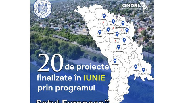 În luna iunie au fost finalizate 20 de proiecte incluse în Programul „Satul european”