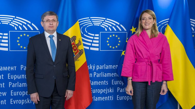 Igor Grosu a avut o întrevedere cu președinta Parlamentului European, Roberta Metsola, la Bruxelles / VIDEO