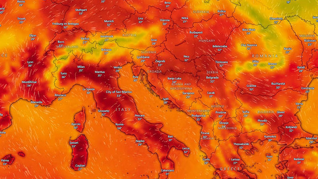 Valul de căldură „Cerberus” sufocă sudul Europei. Recordul absolut de temperatură ar putea fi doborât săptămâna viitoare