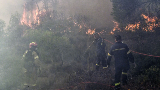 Incendiu imens în apropiere de Atena. Zeci de pompieri români intervin să stingă focul alături de cei din Grecia