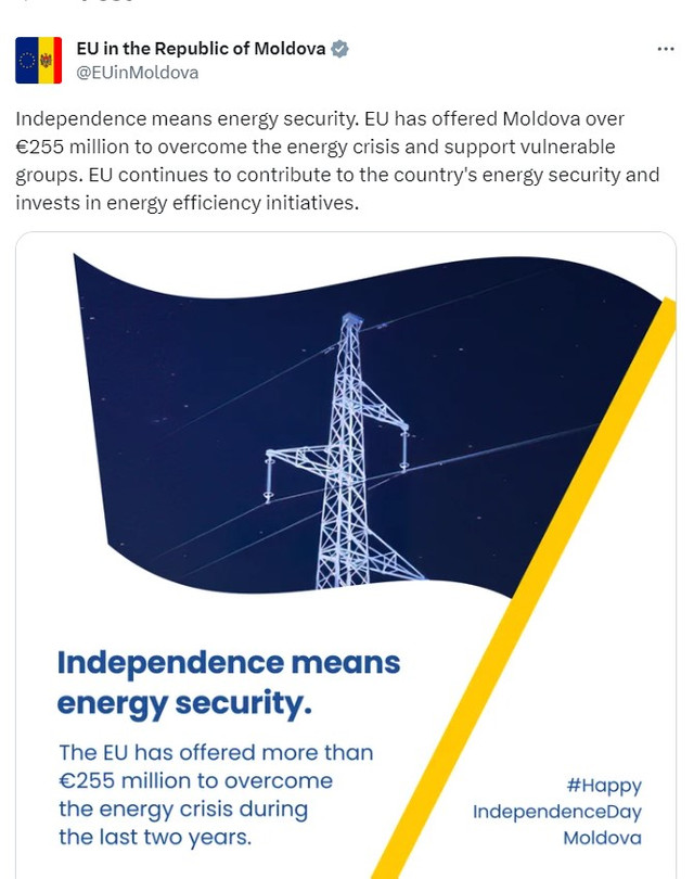 Delegația UE la Chișinău: Independența înseamnă securitate energetică

