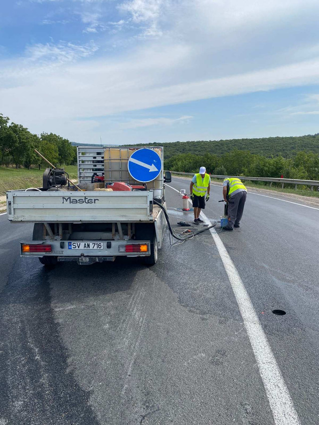 O porțiune din drumul național Chișinău – Orhei – Bălți a fost dotat cu butoane fotovoltaice