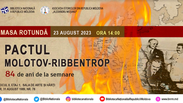 Sesiune de comunicări științifice „84 de ani de la semnarea Pactului Molotov-Ribbentrop”, la Biblioteca Națională a Republicii Moldova

