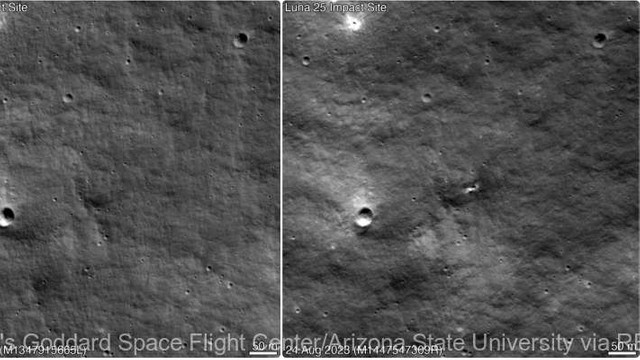NASA publică o fotografie cu posibilul crater format în urma impactului sondei selenare rusești Luna-25