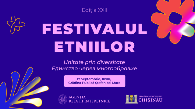 La Chișinău va avea loc a XXII-a ediție a Festivalului Etniilor, cu genericul ”Unitate prin diversitate”