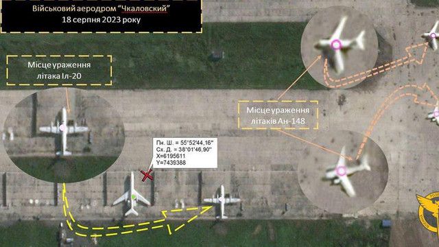 Spionajul ucrainean anunță avarierea unor avioane militare ruse lângă Moscova, pe un aeroport bine păzit