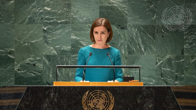 Maia Sandu a cerut de la tribuna Adunării Generale a ONU, retragerea necondiționată a trupelor ruse, staționate ilegal în regiunea transnistreană