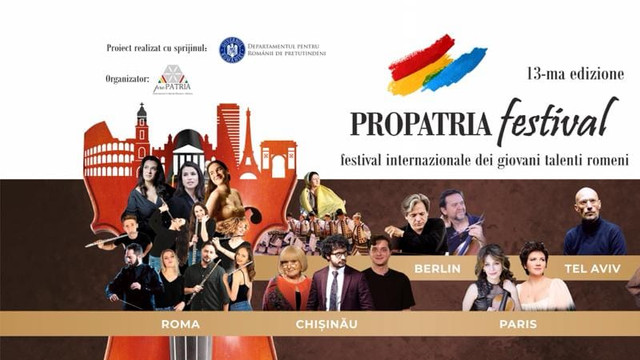 Festivalul PROPATRIA 2023 continuă în 6 țări europene. După deschiderea de succes de la Roma, urmează
Chișinăul, cu spectacolul ”Aplauze pentru poet... pe scenă”