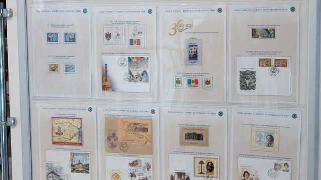 O colecție rară de mărci poștale, plicuri și cărți poștale, emise între anii 1991-2023, ilustrează patrimoniul de filatelie al Republicii Moldova