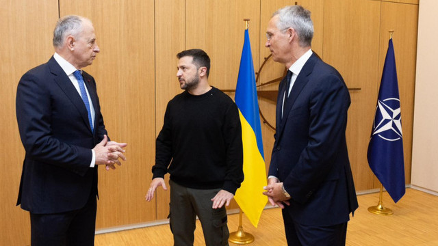 Mircea Geoană l-a primit la sediul NATO pe Zelenski: „Am vorbit despre necesitatea de a mobiliza capabilități suplimentare în zonă”