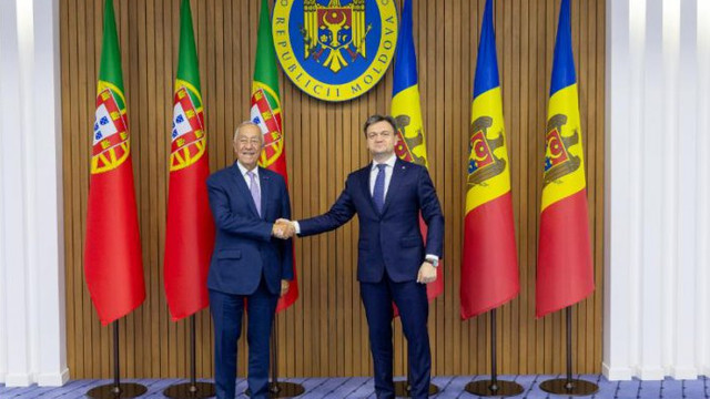 Dezvoltarea relațiilor investiționale moldo-portugheze, discutată la întrevederea premierului Dorin Recean cu președintele Rebelo de Sousa